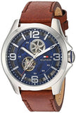 Buy Shop Tommy Hilfiger Bruce Analog Blue Dial Brown Leather Strap Watch for Men - 1791278 USA Online