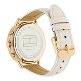 Buy Shop Tommy Hilfiger Carly Cream Dial Cream Leather Strap Watch for Women -1781789 USA Online