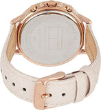 Buy Shop Tommy Hilfiger Carly Cream Dial Cream Leather Strap Watch for Women -1781789 USA Online