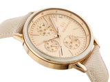 Buy Shop Tommy Hilfiger Carly Cream Dial Cream Leather Strap Watch for Women -1781789 USA Online