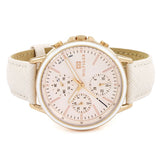 Buy Shop Tommy Hilfiger Carly Cream Dial Cream Leather Strap Watch for Women -1781789 USA Online