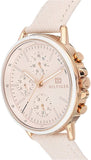 Buy Shop Tommy Hilfiger Carly Cream Dial Cream Leather Strap Watch for Women -1781789 USA Online