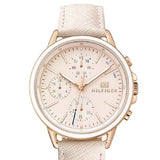 Buy Shop Tommy Hilfiger Carly Cream Dial Cream Leather Strap Watch for Women -1781789 USA Online
