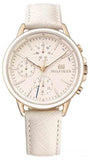 Buy Shop Tommy Hilfiger Carly Cream Dial Cream Leather Strap Watch for Women -1781789 USA Online