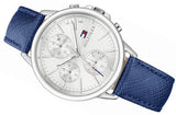 Buy Shop Tommy Hilfiger Carly Silver Dial Blue Leather Strap Watch for Women - 1781791 USA Online