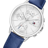 Buy Shop Tommy Hilfiger Carly Silver Dial Blue Leather Strap Watch for Women - 1781791 USA Online