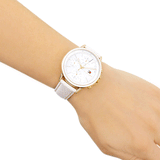 Buy Shop Tommy Hilfiger Carly Silver Dial Cream Leather Strap Watch for Women - 1781790 USA Online