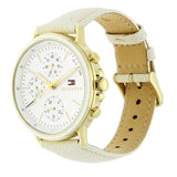 Buy Shop Tommy Hilfiger Carly Silver Dial Cream Leather Strap Watch for Women - 1781790 USA Online