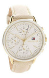 Buy Shop Tommy Hilfiger Carly Silver Dial Cream Leather Strap Watch for Women - 1781790 USA Online