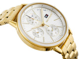 Buy Shop Tommy Hilfiger Carly White Dial Gold Steel Strap Watch for Women - 1781786 USA Online