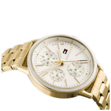 Buy Shop Tommy Hilfiger Carly White Dial Gold Steel Strap Watch for Women - 1781786 USA Online