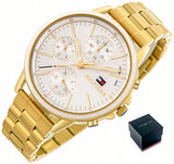 Buy Shop Tommy Hilfiger Carly White Dial Gold Steel Strap Watch for Women - 1781786 USA Online