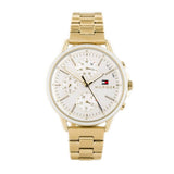 Buy Shop Tommy Hilfiger Carly White Dial Gold Steel Strap Watch for Women - 1781786 USA Online