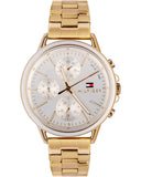 Buy Shop Tommy Hilfiger Carly White Dial Gold Steel Strap Watch for Women - 1781786 USA Online