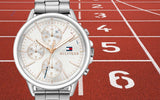 Buy Shop Tommy Hilfiger Carly White Dial Silver Stainless Steel Strap Watch for Women - 1781787 USA Online