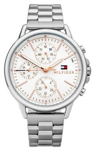 Buy Shop Tommy Hilfiger Carly White Dial Silver Stainless Steel Strap Watch for Women - 1781787 USA Online