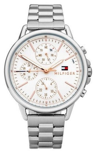 Buy Shop Tommy Hilfiger Carly White Dial Silver Stainless Steel Strap Watch for Women - 1781787 USA Online