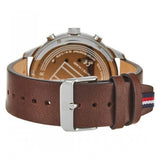 Buy Shop Tommy Hilfiger Chase Chronograph Grey Dial Brown Leather Strap Watch For Men - 1791487 USA Online