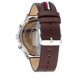 Buy Shop Tommy Hilfiger Chase Chronograph Grey Dial Brown Leather Strap Watch For Men - 1791487 USA Online