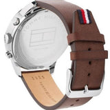Buy Shop Tommy Hilfiger Chase Chronograph Grey Dial Brown Leather Strap Watch For Men - 1791487 USA Online
