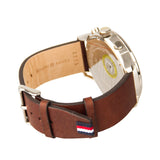 Buy Shop Tommy Hilfiger Chase Chronograph Grey Dial Brown Leather Strap Watch For Men - 1791487 USA Online