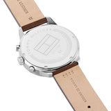 Buy Shop Tommy Hilfiger Chase Chronograph Grey Dial Brown Leather Strap Watch For Men - 1791487 USA Online