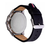 Buy Shop Tommy Hilfiger Chase Chronograph Quartz Grey Dial Black Leather Strap Watch For Men - 1791488 USA Online