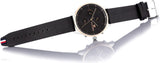 Buy Shop Tommy Hilfiger Chase Chronograph Quartz Grey Dial Black Leather Strap Watch For Men - 1791488 USA Online