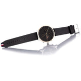 Buy Shop Tommy Hilfiger Chase Chronograph Quartz Grey Dial Black Leather Strap Watch For Men - 1791488 USA Online