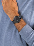 Buy Shop Tommy Hilfiger Chase Grey Dial Blue Leather Strap Watch for Men - 1791578 USA Online