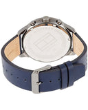 Buy Shop Tommy Hilfiger Chase Grey Dial Blue Leather Strap Watch for Men - 1791578 USA Online