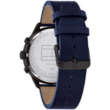 Buy Shop Tommy Hilfiger Chase Grey Dial Blue Leather Strap Watch for Men - 1791578 USA Online