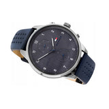 Buy Shop Tommy Hilfiger Chase Grey Dial Blue Leather Strap Watch for Men - 1791578 USA Online