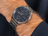Buy Shop Tommy Hilfiger Chase Multifunction Blue Dial Silver Steel Strap Watch for Men - 1791575 USA Online