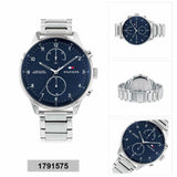 Buy Shop Tommy Hilfiger Chase Multifunction Blue Dial Silver Steel Strap Watch for Men - 1791575 USA Online