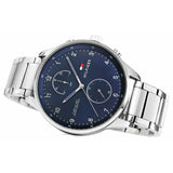 Buy Shop Tommy Hilfiger Chase Multifunction Blue Dial Silver Steel Strap Watch for Men - 1791575 USA Online