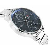Buy Shop Tommy Hilfiger Chase Multifunction Blue Dial Silver Steel Strap Watch for Men - 1791575 USA Online