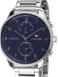 Buy Shop Tommy Hilfiger Chase Multifunction Blue Dial Silver Steel Strap Watch for Men - 1791575 USA Online