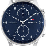 Buy Shop Tommy Hilfiger Chase Multifunction Blue Dial Silver Steel Strap Watch for Men - 1791575 USA Online