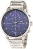 Buy Shop Tommy Hilfiger Chase Multifunction Blue Dial Silver Steel Strap Watch for Men - 1791575 USA Online