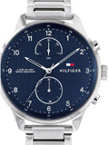 Buy Shop Tommy Hilfiger Chase Multifunction Blue Dial Silver Steel Strap Watch for Men - 1791575 USA Online
