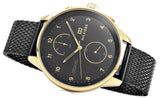 Buy Shop Tommy Hilfiger Chase Quartz Black Dial Black Mesh Bracelet Watch for Men - 1791580 USA Online