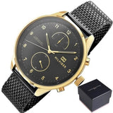 Buy Shop Tommy Hilfiger Chase Quartz Black Dial Black Mesh Bracelet Watch for Men - 1791580 USA Online