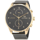 Buy Shop Tommy Hilfiger Chase Quartz Black Dial Black Mesh Bracelet Watch for Men - 1791580 USA Online