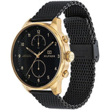 Buy Shop Tommy Hilfiger Chase Quartz Black Dial Black Mesh Bracelet Watch for Men - 1791580 USA Online