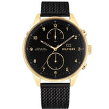 Buy Shop Tommy Hilfiger Chase Quartz Black Dial Black Mesh Bracelet Watch for Men - 1791580 USA Online
