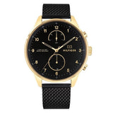 Buy Shop Tommy Hilfiger Chase Quartz Black Dial Black Mesh Bracelet Watch for Men - 1791580 USA Online