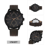 Buy Shop Tommy Hilfiger Chase Quartz Black Dial Brown Leather Strap Watch for Men - 1791577 USA Online
