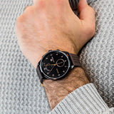 Buy Shop Tommy Hilfiger Chase Quartz Black Dial Brown Leather Strap Watch for Men - 1791577 USA Online