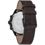 Buy Shop Tommy Hilfiger Chase Quartz Black Dial Brown Leather Strap Watch for Men - 1791577 USA Online